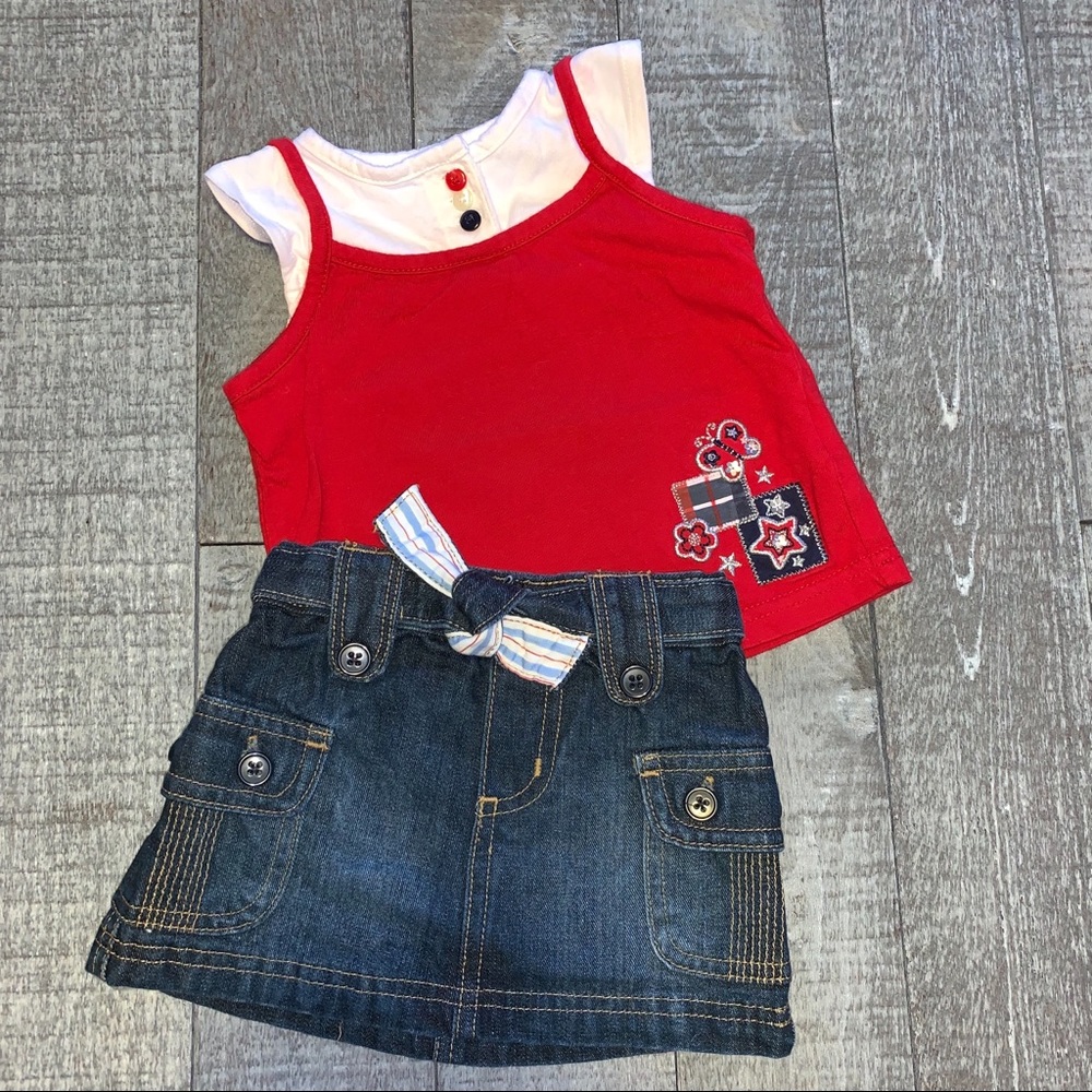 Old Navy/ Healthtex Jean Skirt & Top Set